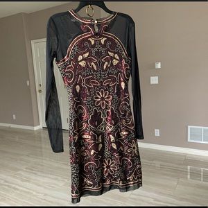 Dresses - Festive mesh sleeve dress with sequins Dresses - Festive mesh sleeve dress with sequins